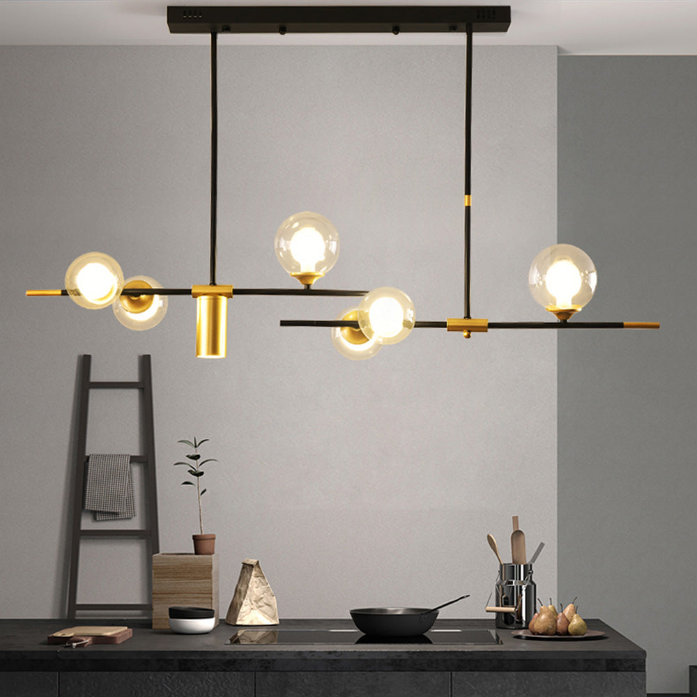 Brass Contemporary LED Chandelier Sputnik Chandelier 7-Light - Cueteks