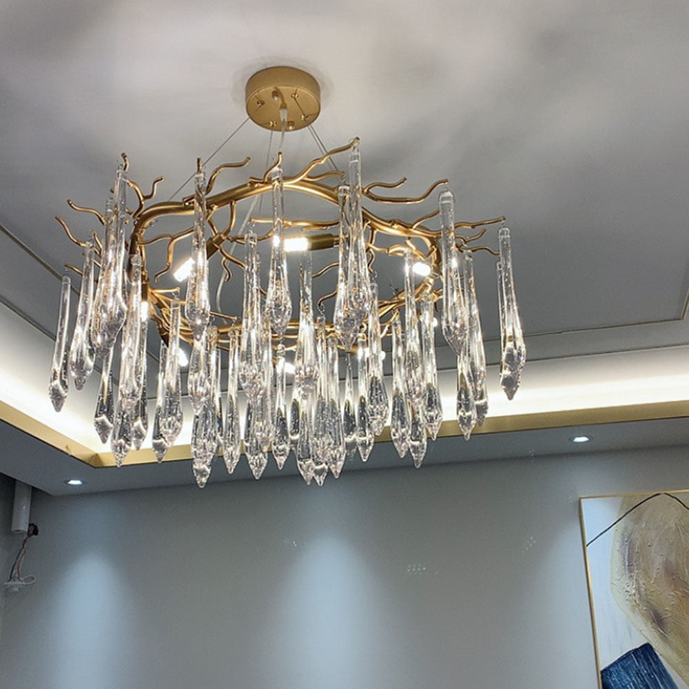 Modern Glass Teardrop Tiered Chandelier - Cueteks