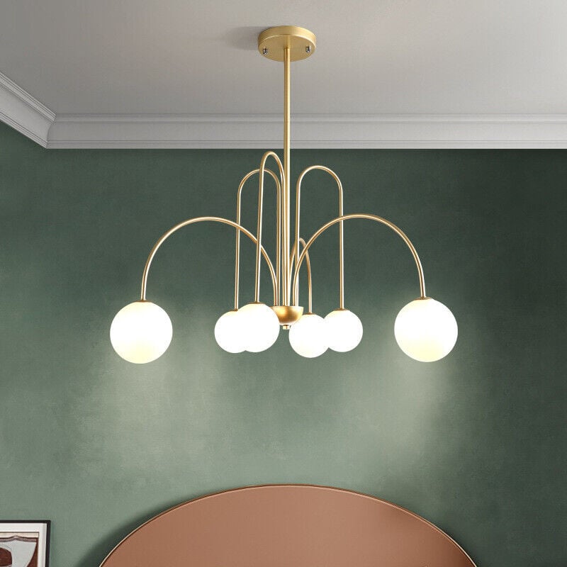 Art Deco Glass Ball Chandelier - Cueteks