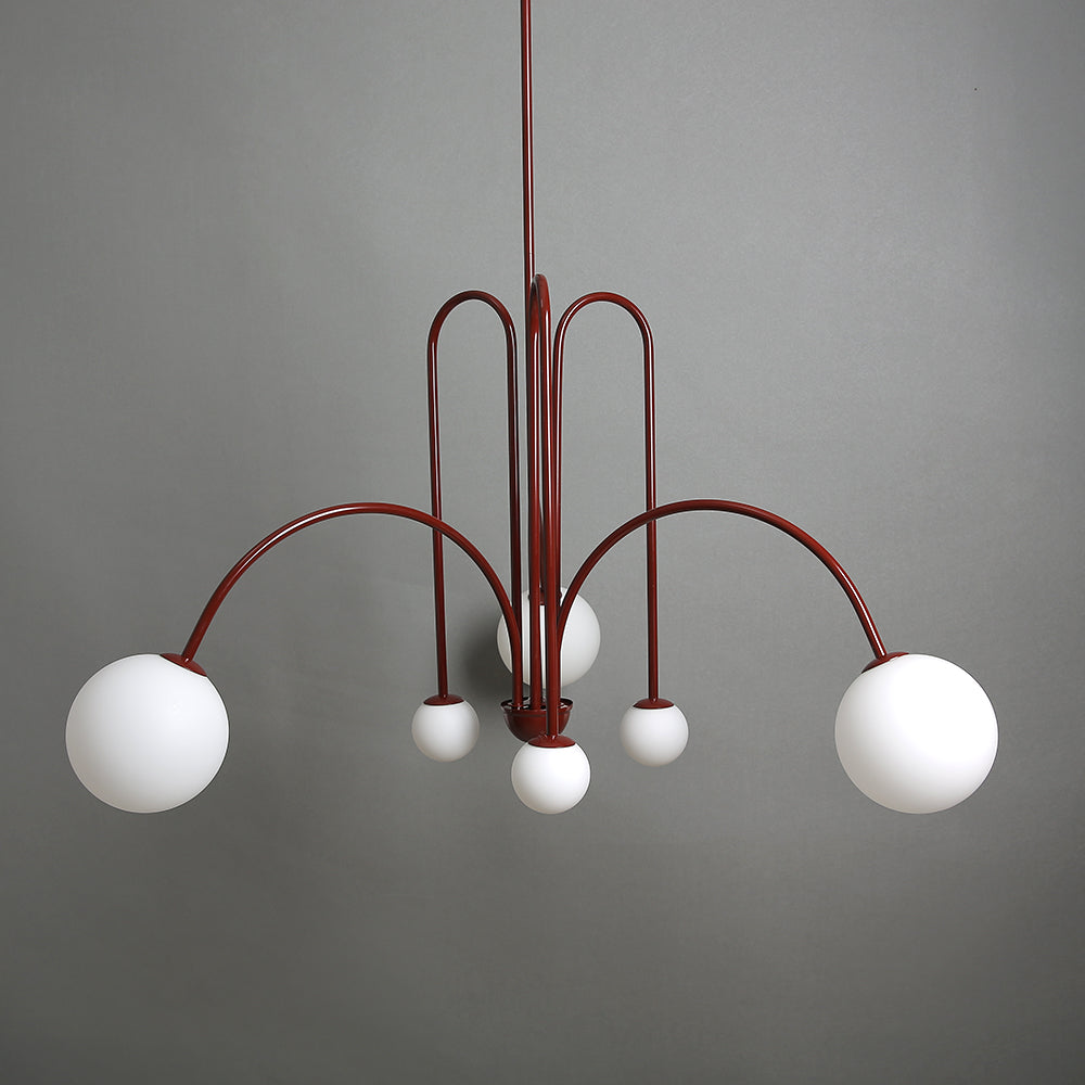 Art Deco Glass Ball Chandelier - Cueteks