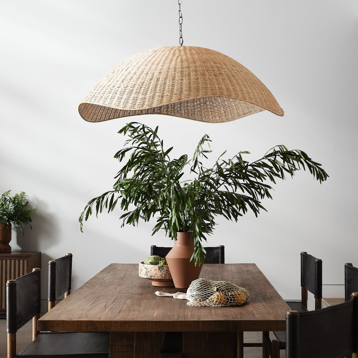 Natural Minimalistic Woven Rattan Handmade Hanging Lamp - Cueteks