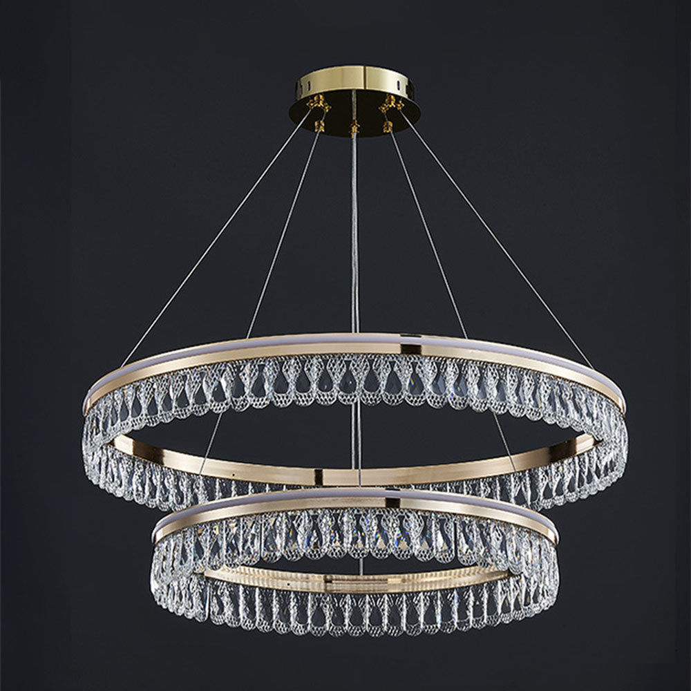 Luxury Large Crystal Ring Chandelier - Cueteks