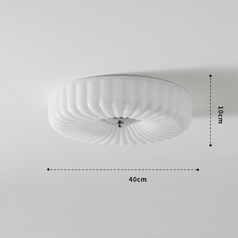 Vinatge Bauhaus Cream Glass Ceiling Light - Cueteks