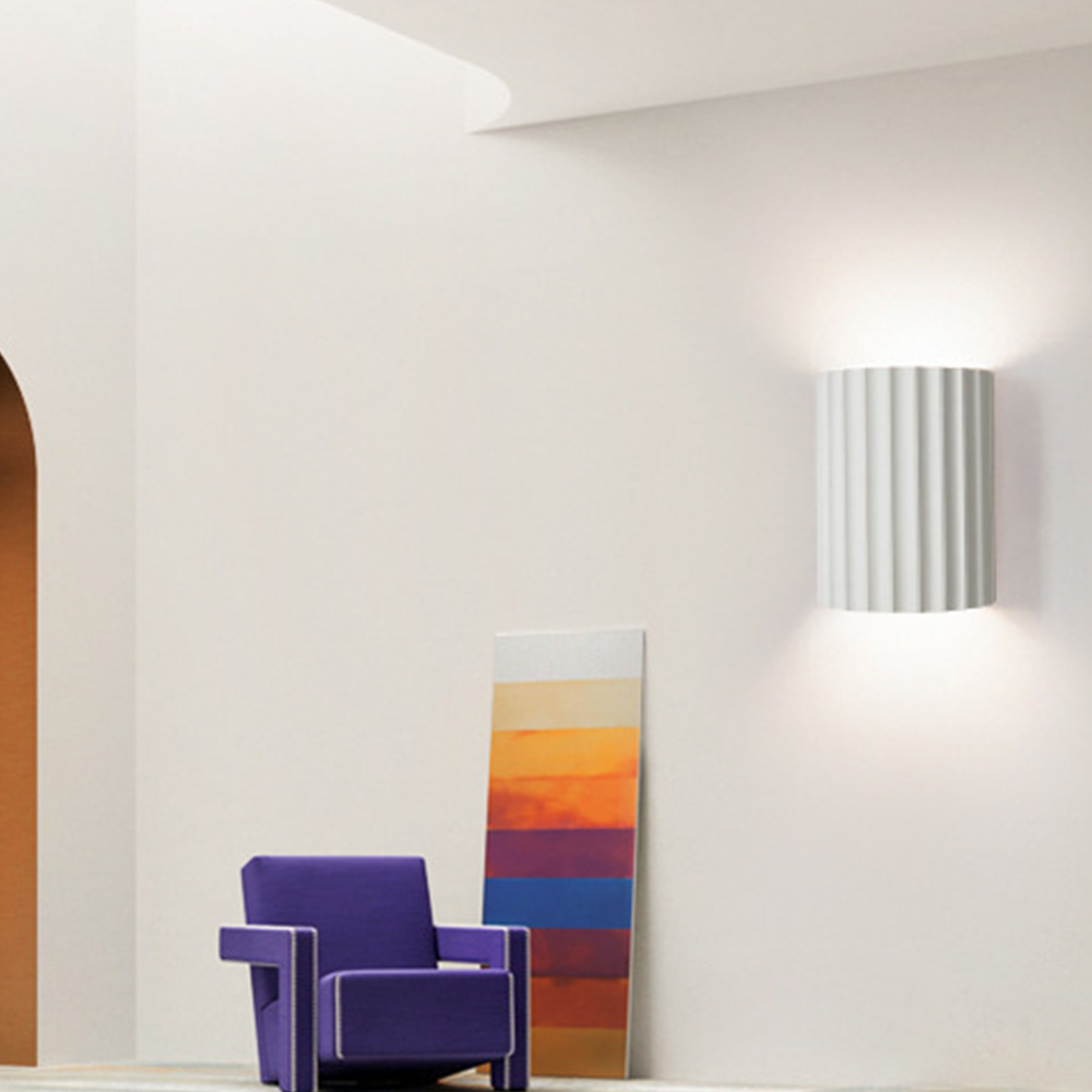 Modern Half-Circle Resin Wall Sconce For Living Room - Cueteks