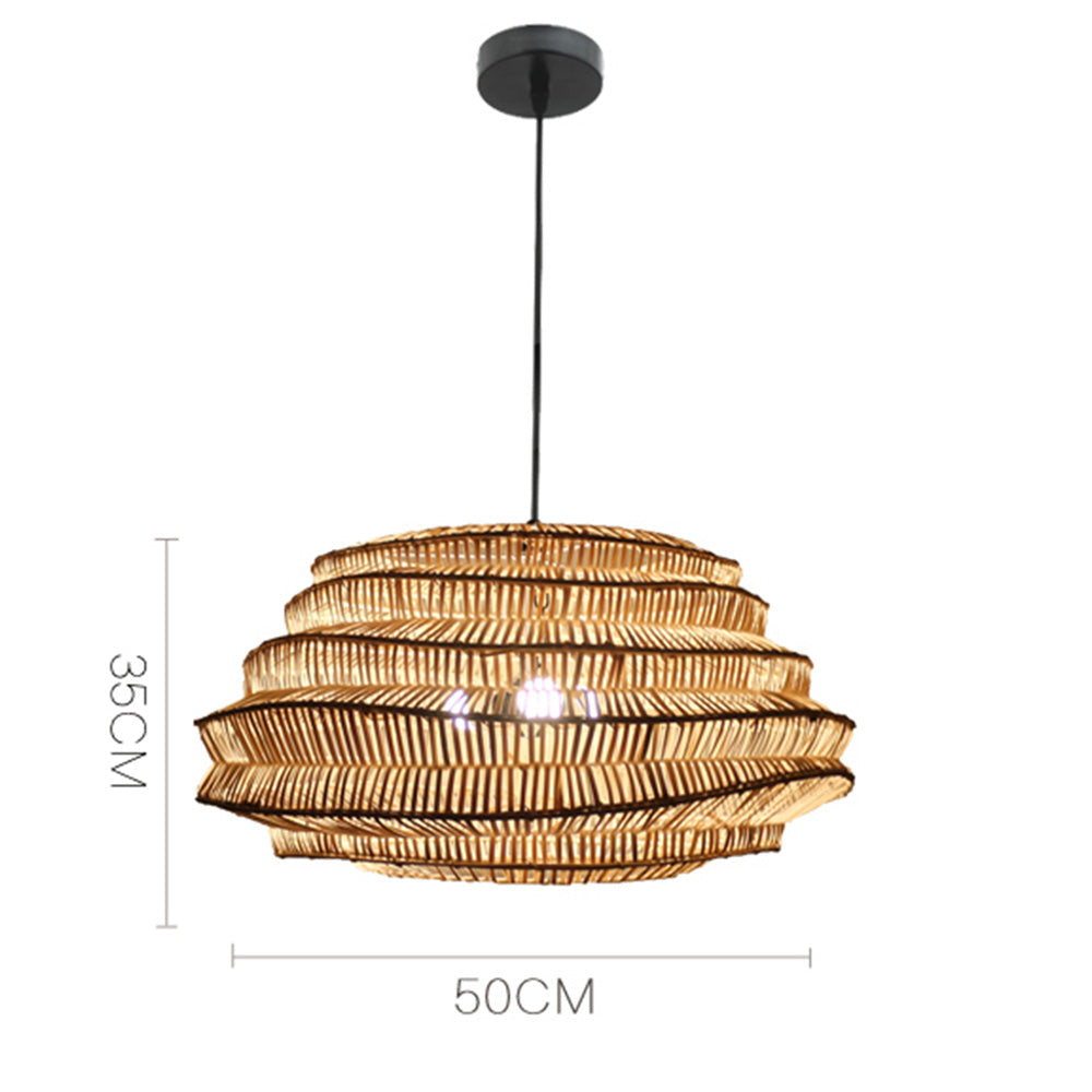 Modern Rattan Cage Pendant Light - Cueteks