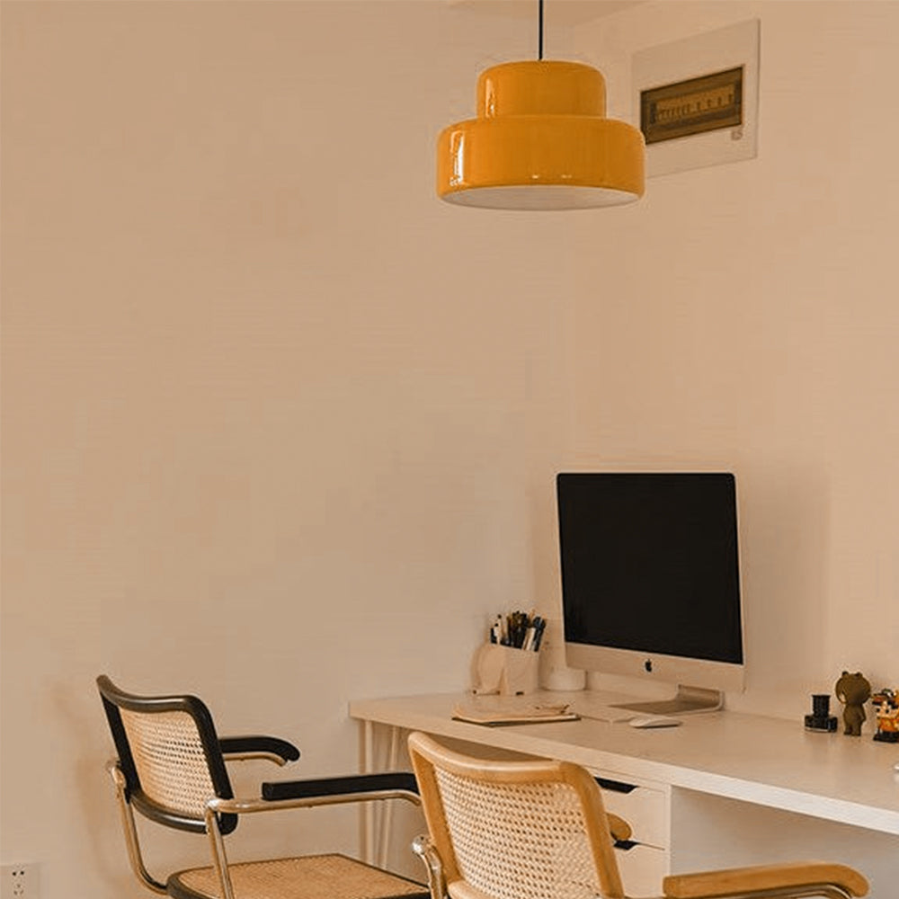 Bauhaus Vintage Orange Warm Pendant Light For Dining Room - Cueteks