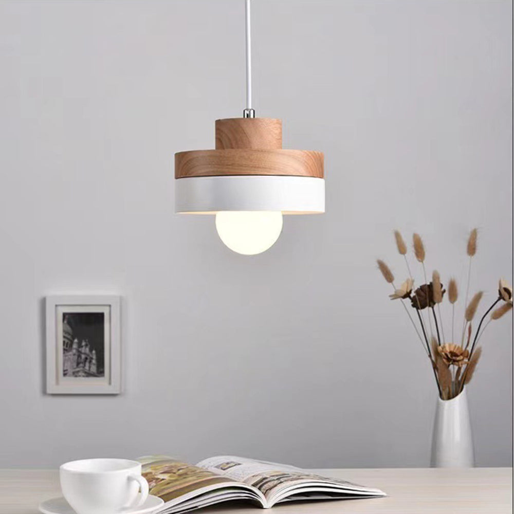 Industrial Wood Pendant Light - Cueteks