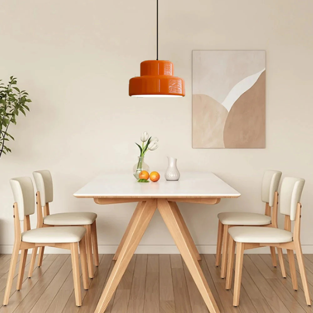Bauhaus Vintage Orange Warm Pendant Light For Dining Room - Cueteks