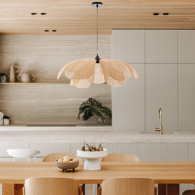 Vintage Petal Rattan Ceiling Pendant Light - Cueteks