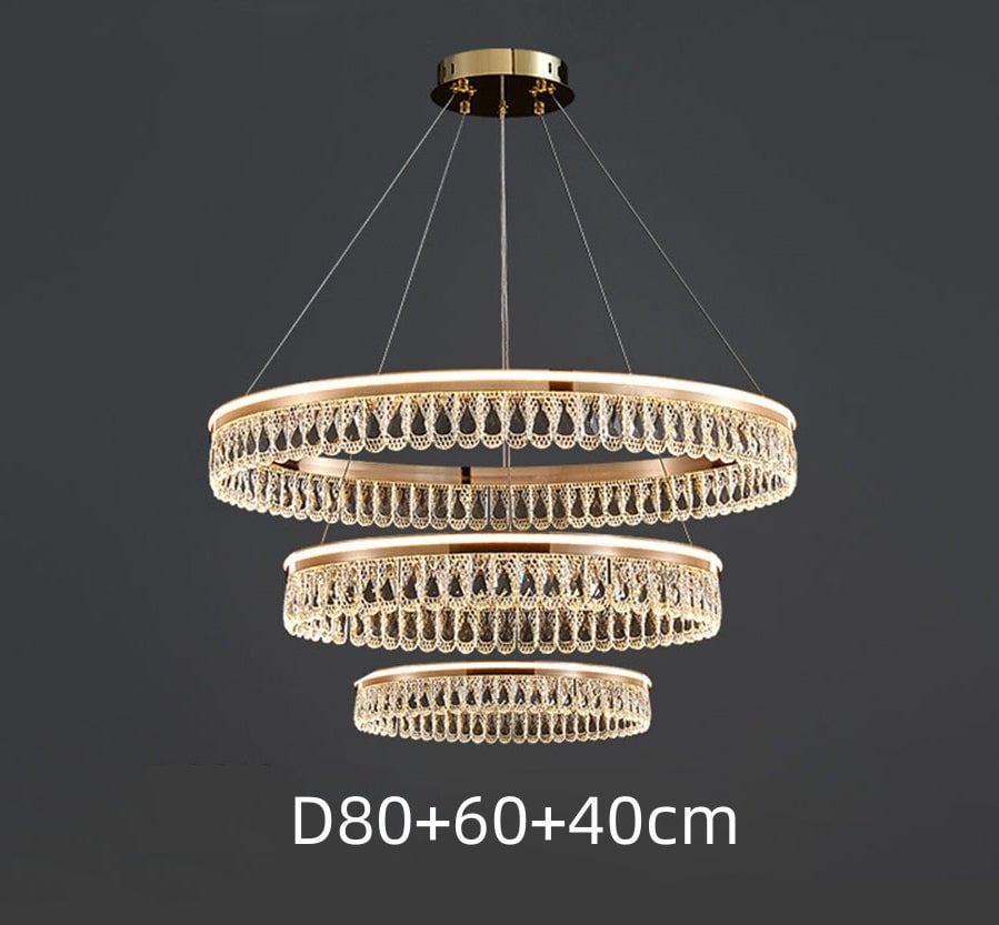 Luxury Large Crystal Ring Chandelier - Cueteks