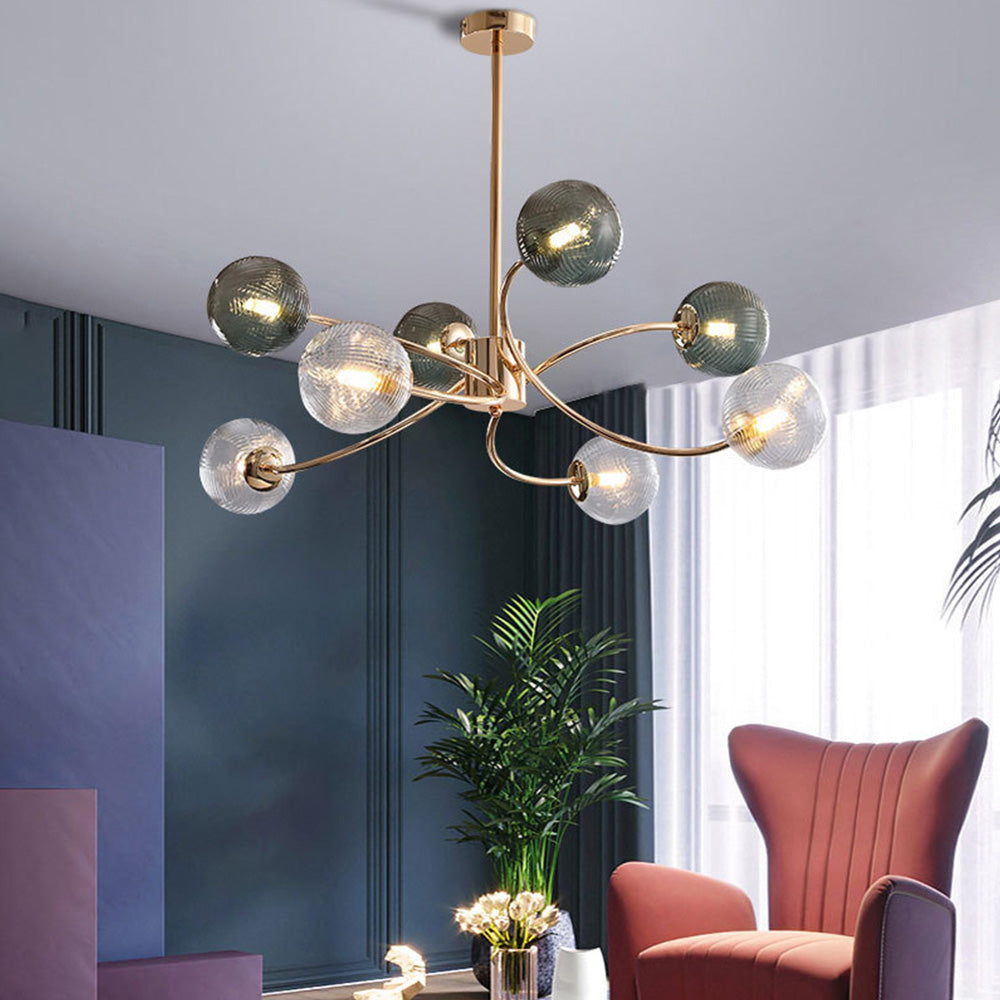 Modern Iron Glass Gold LED Pendant Farmhouse Ceiling Light - Cueteks