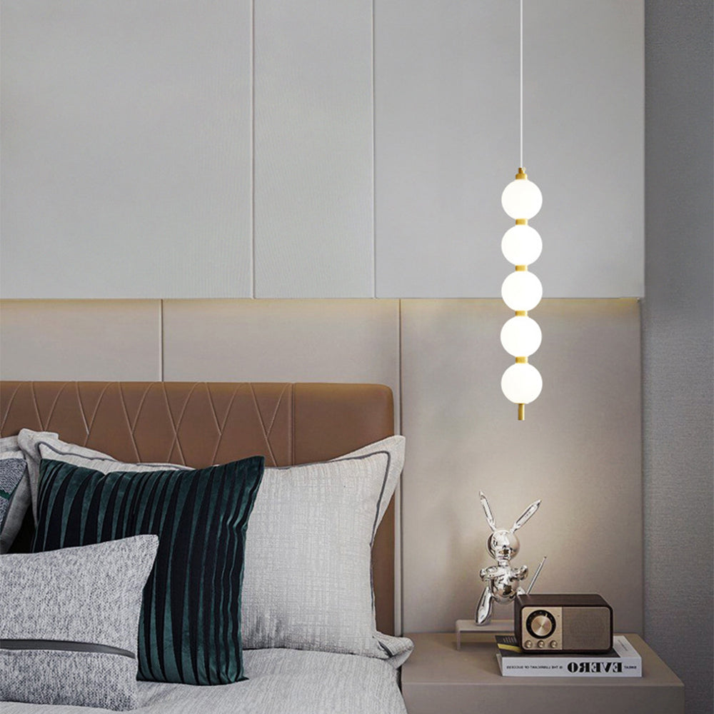 Contemporary LED White Ball Pendant Light - Cueteks