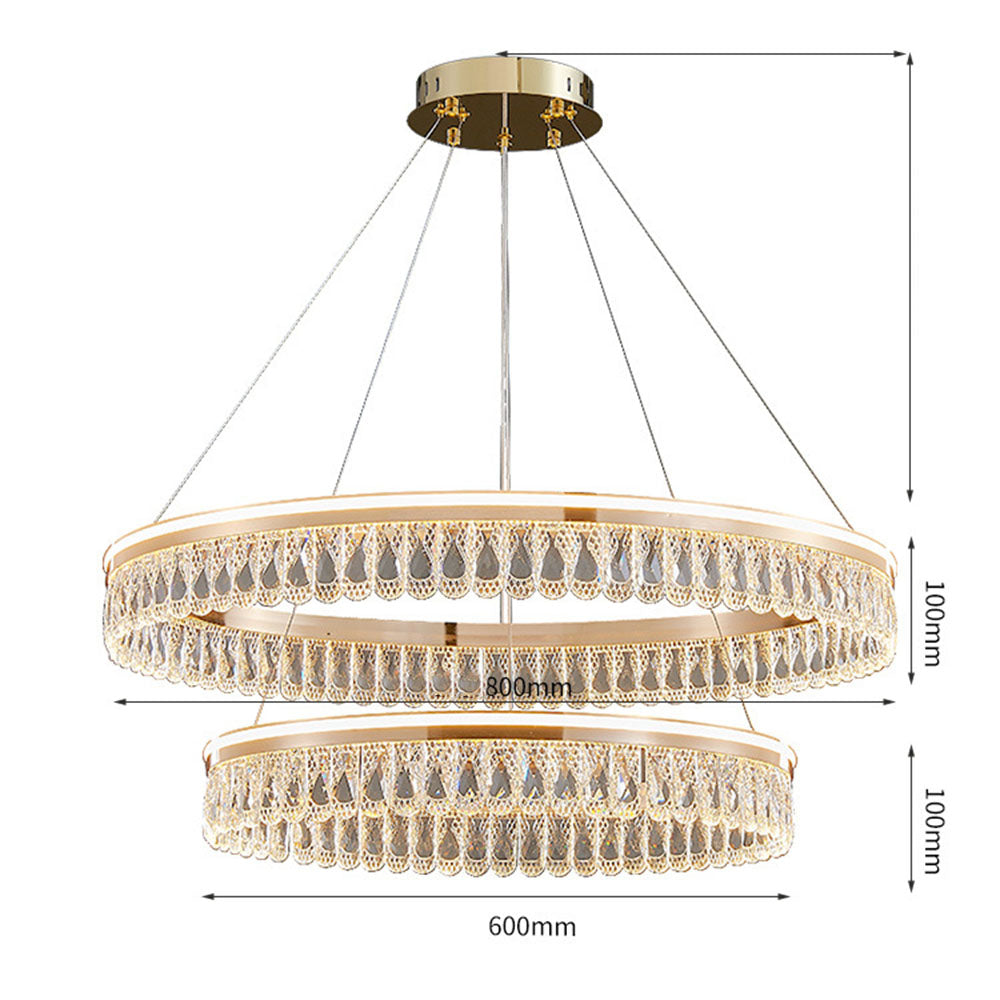 Luxury Large Crystal Ring Chandelier - Cueteks