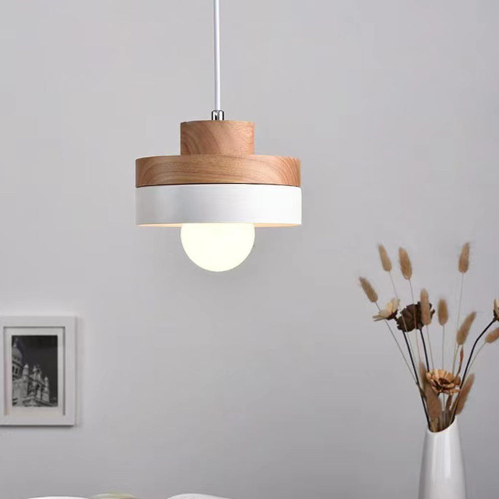 Industrial Wood Pendant Light - Cueteks