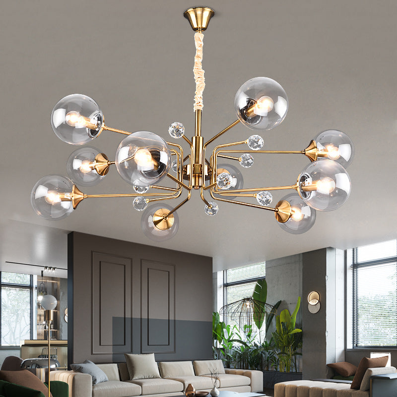 Gold Glass Modern LED chandelier - Cueteks