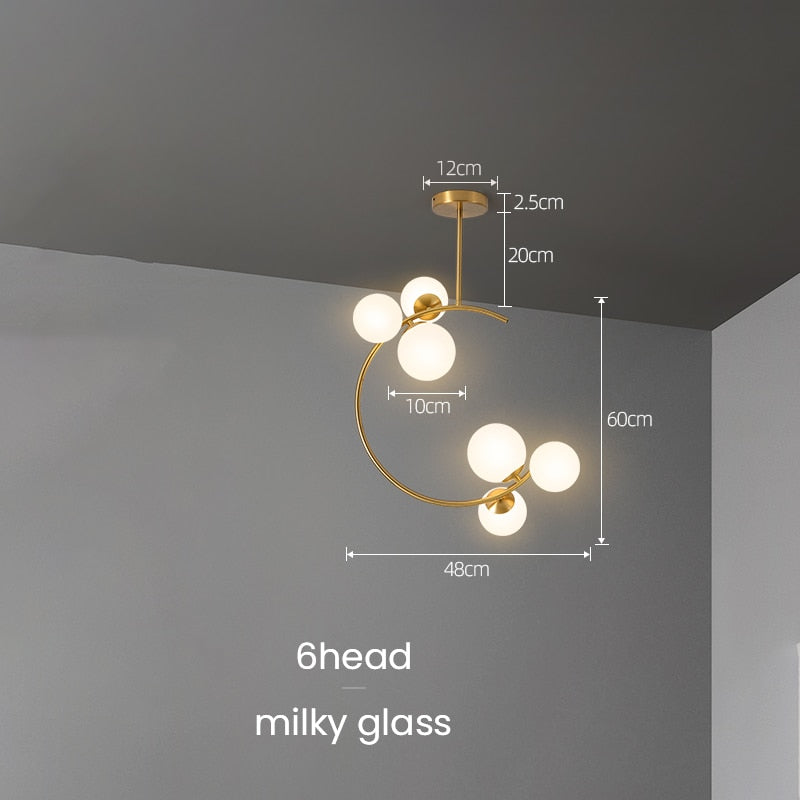 Glaskugel Deckenleuchte Goldene Lampen - Cueteks