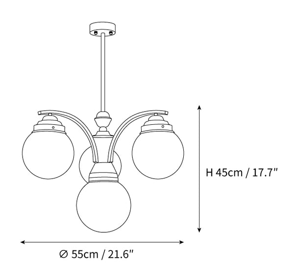Retro Salamanca Round Glass Chandelier Lights - Cueteks