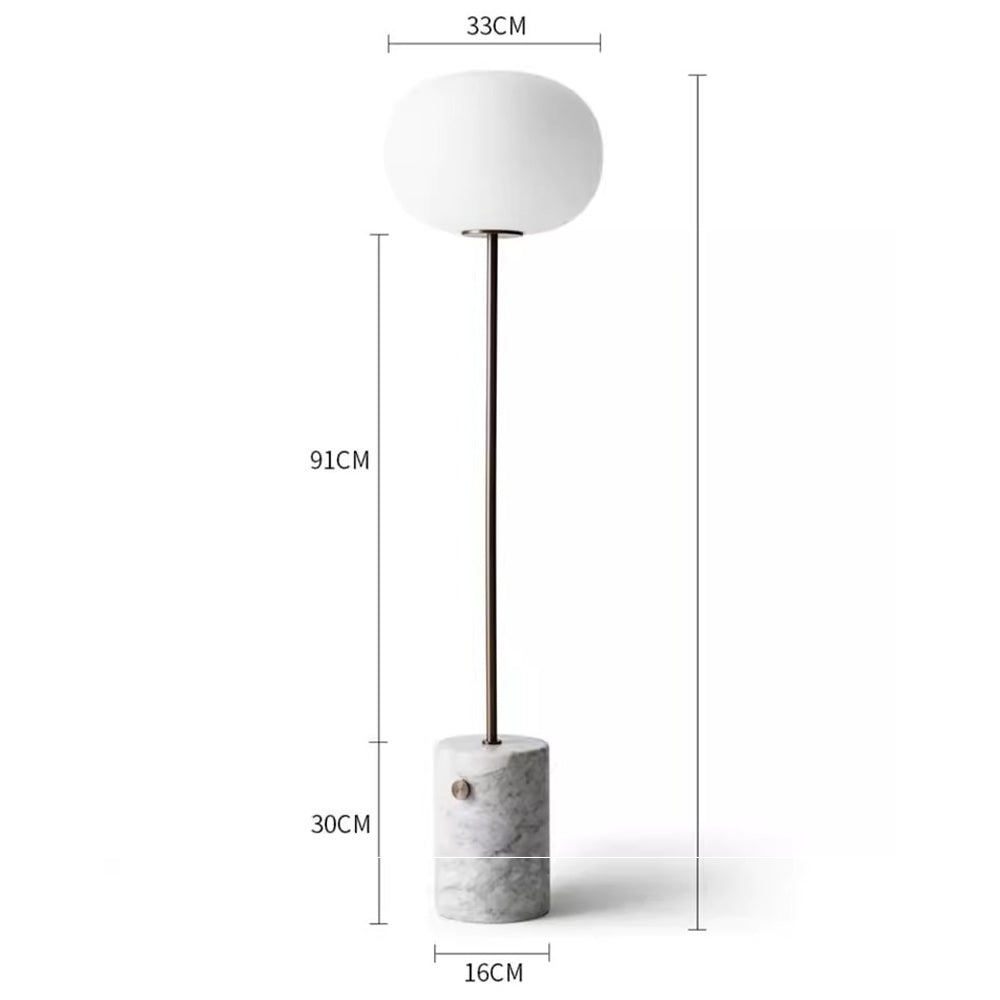 Wabi-sabi Marble Globe Glass Floor Lamp - Cueteks