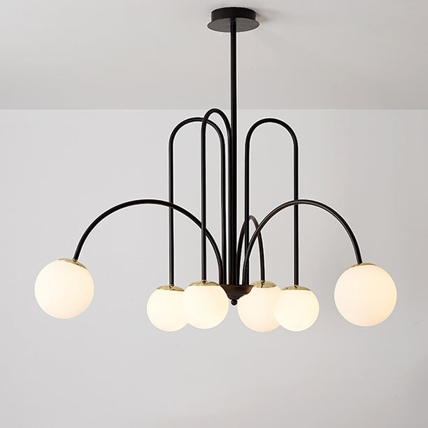 Art Deco Glass Ball Chandelier - Cueteks