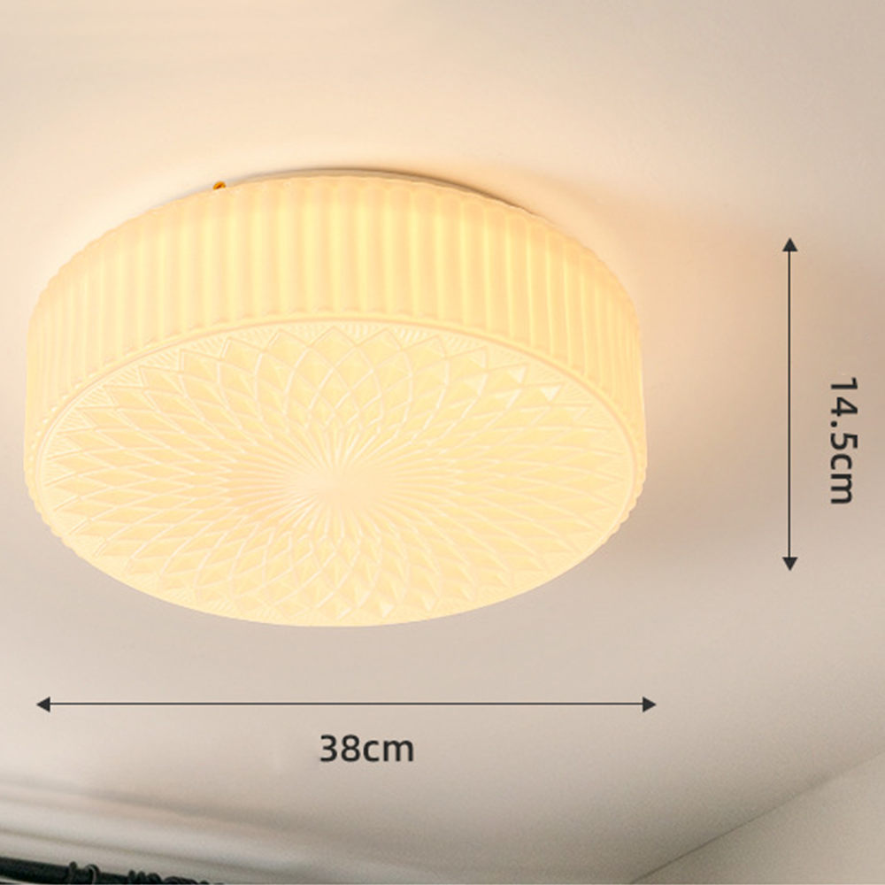 French Art Glass Flush Mount Ceiling Light - Cueteks