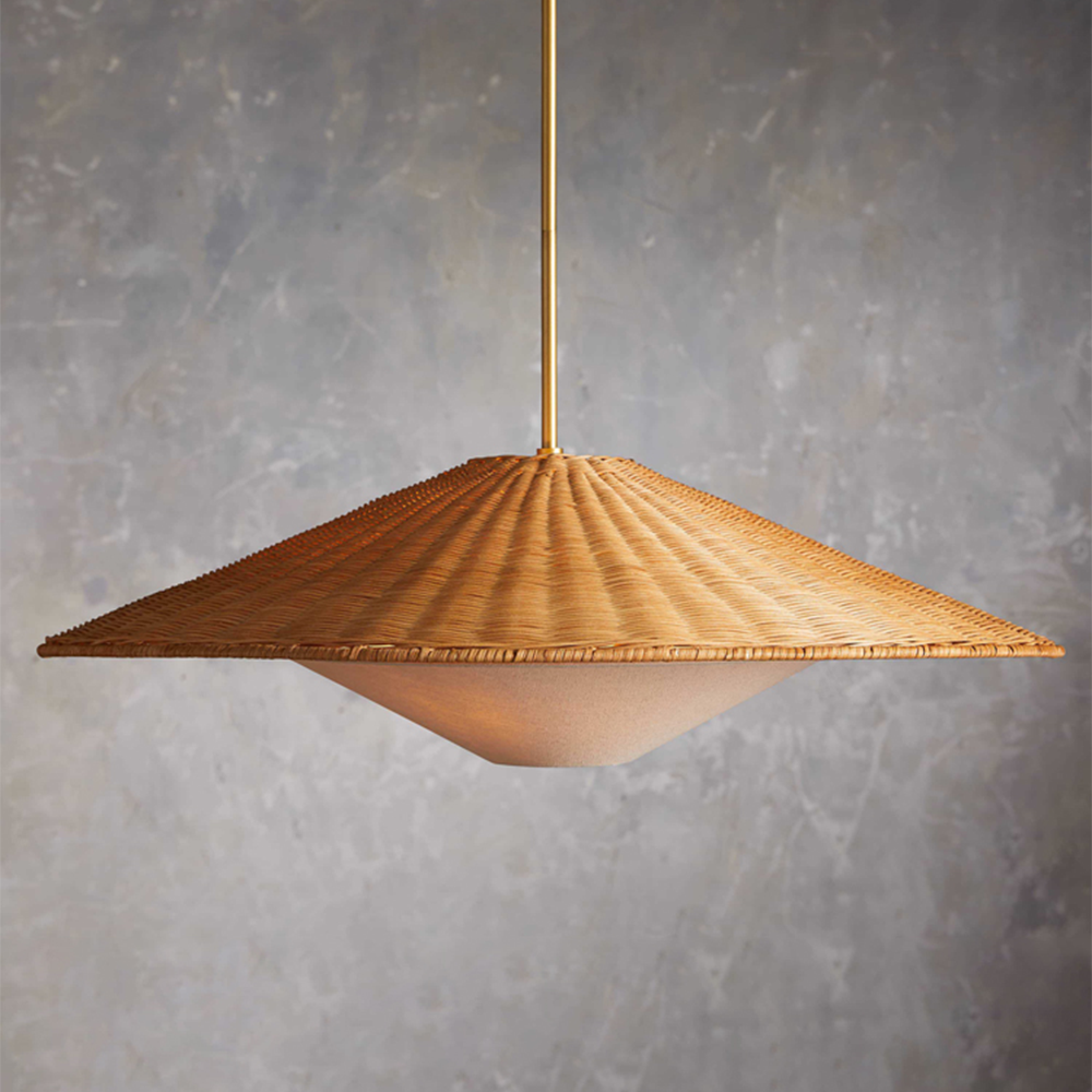 Retro Rattan Handwoven Zen Pendant Light - Cueteks