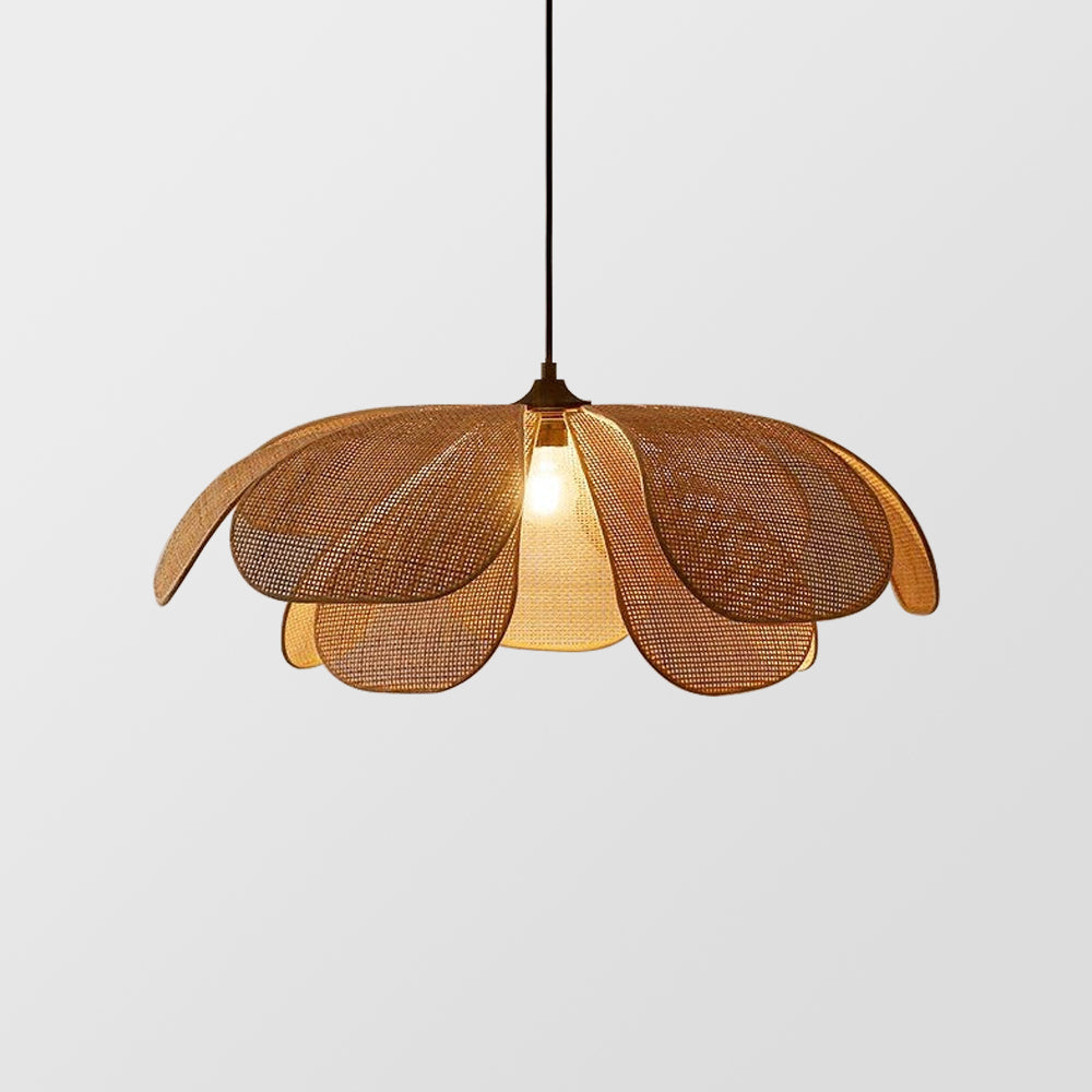 Vintage Petal Rattan Ceiling Pendant Light - Cueteks