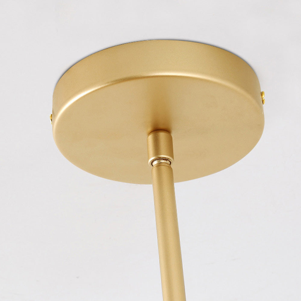 Mid-Century Modernist Brass Chandelier For Living Room - Cueteks
