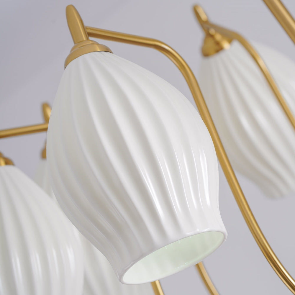 Modern Ceramics Flower shaped Warm Chandelier - Cueteks