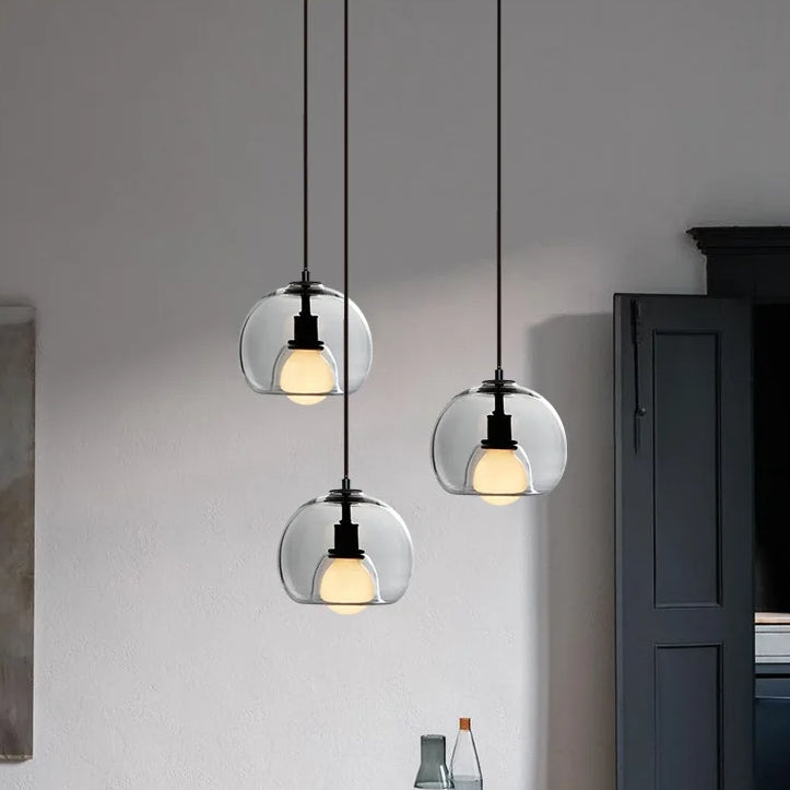 Handblown Stained Glass Orb Pendant Light Lampshade - Cueteks