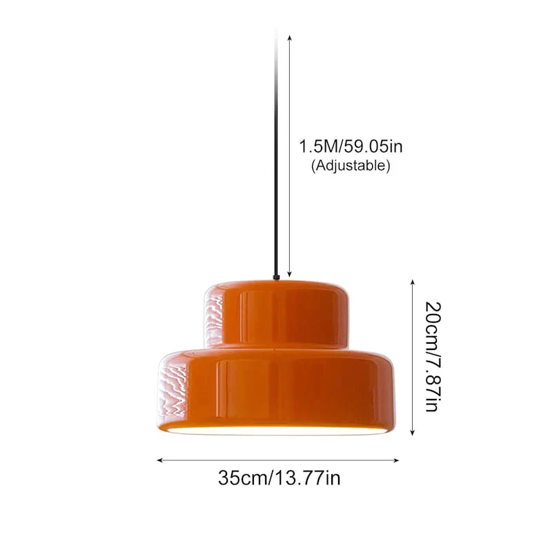 Bauhaus Vintage Orange Warm Pendant Light For Dining Room - Cueteks