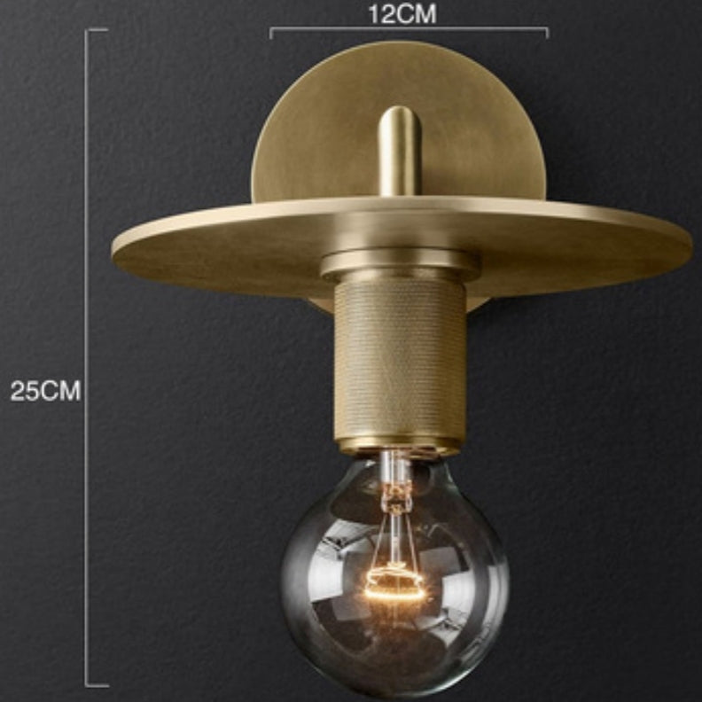 Armed Retro Brass Wall Sconce - Cueteks