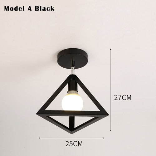 Vintage Deckenlampe E27 Schwarz/Weiß Verstellrichtung LED Deckenleuchten - Cueteks