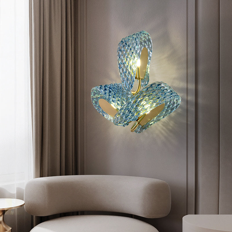 Retro Luxury Glass Blue Wall Lamp - Cueteks