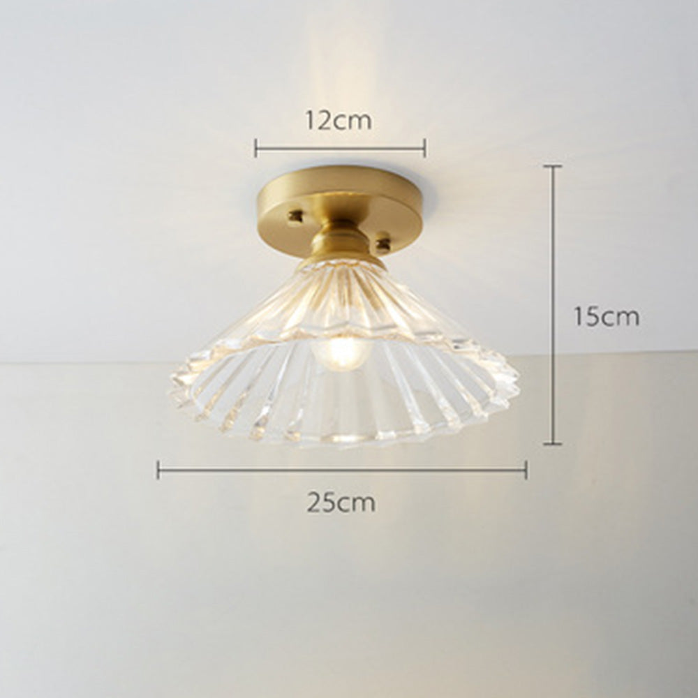 Simple Glass Semi Flush Ceiling Lights - Cueteks