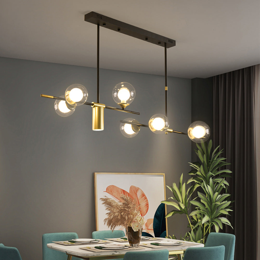 Brass Contemporary LED Chandelier Sputnik Chandelier 7-Light - Cueteks