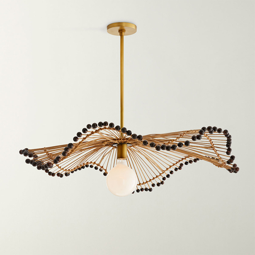 Modern Waverly Handwoven Rattan Pendant Light - Cueteks