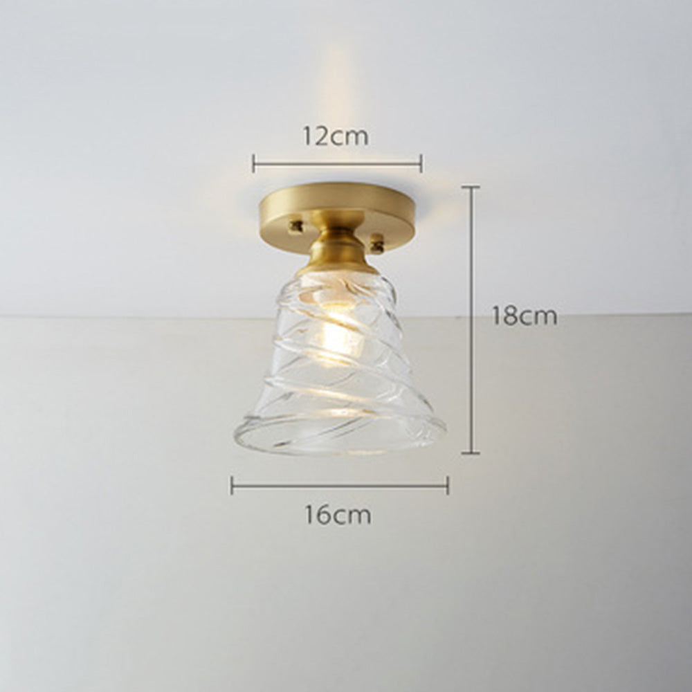 Simple Glass Semi Flush Ceiling Lights - Cueteks