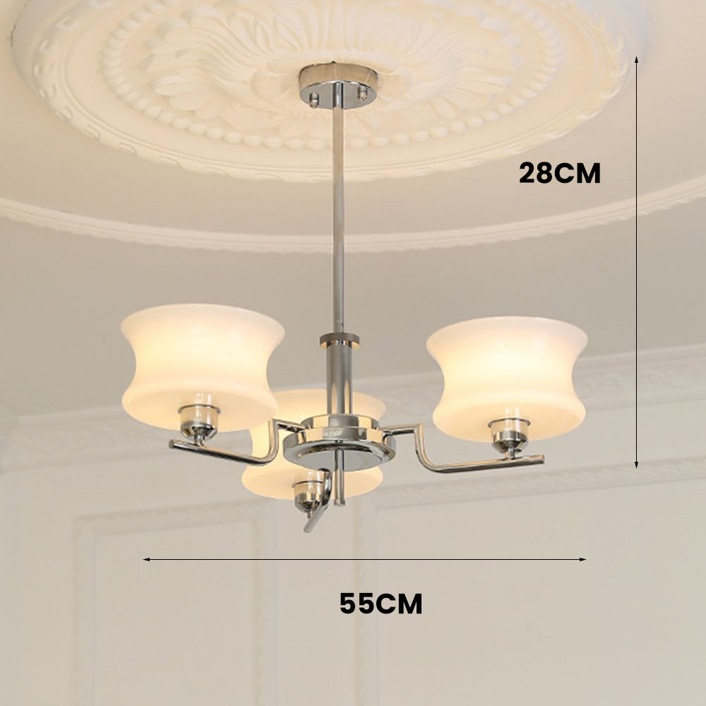 Nordic Belue Brass Glass Chandelier For Dining Room - Cueteks