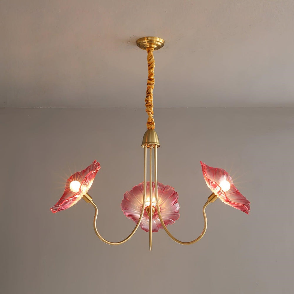 Modern Lotus Leaf Glass Living Room Chandelier - Cueteks