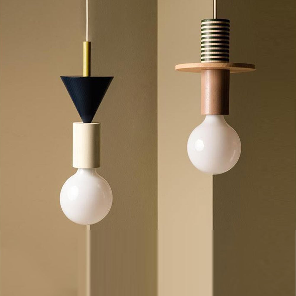Design Colored Wood Blocks Pendant Light - Cueteks
