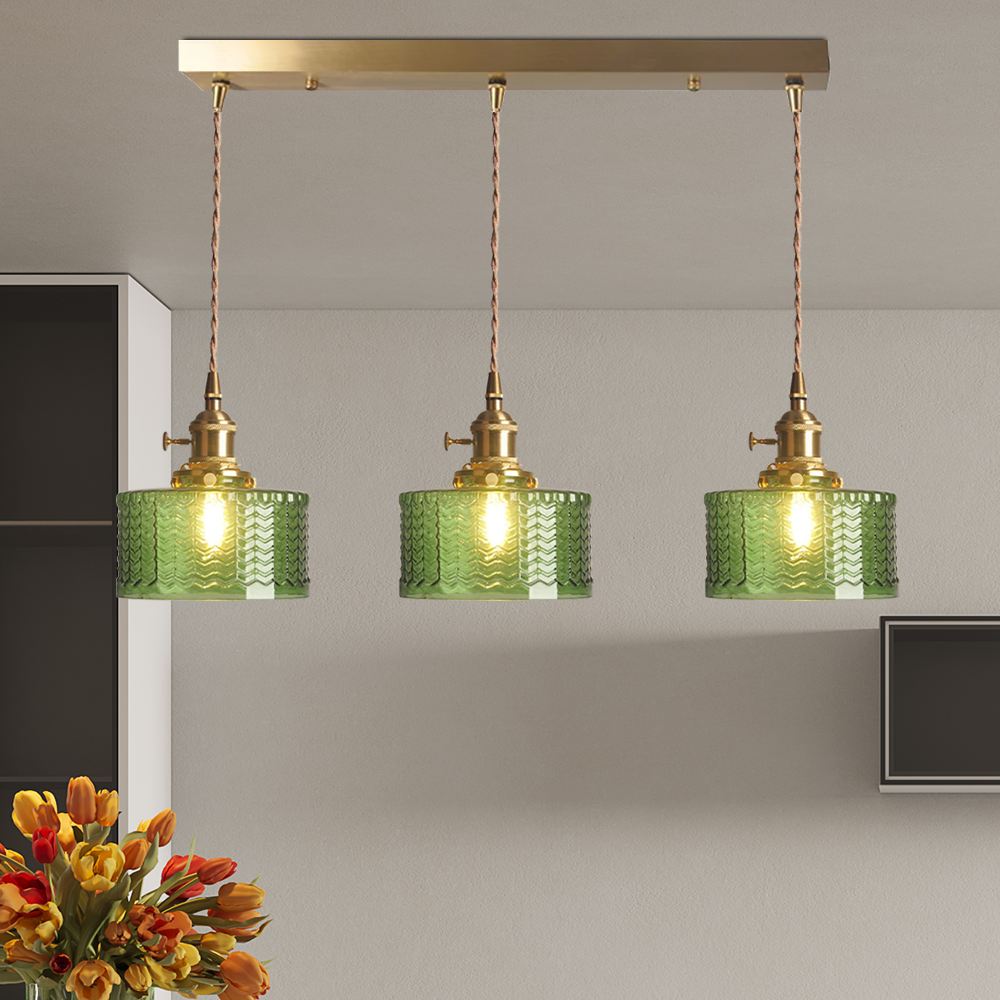 Vintage Stunning Cylinder Glass Pendant Light - Cueteks