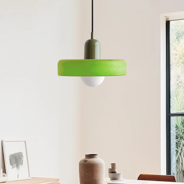 Morandi Disc Orb Bauhaus Colorful Glass Pendant Light - Cueteks