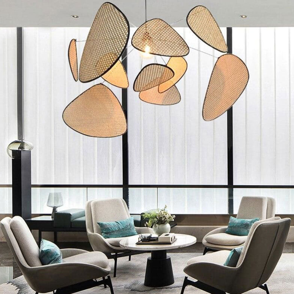 Modern Irregular Shape Rattan Kitchen Pendant Light - Cueteks