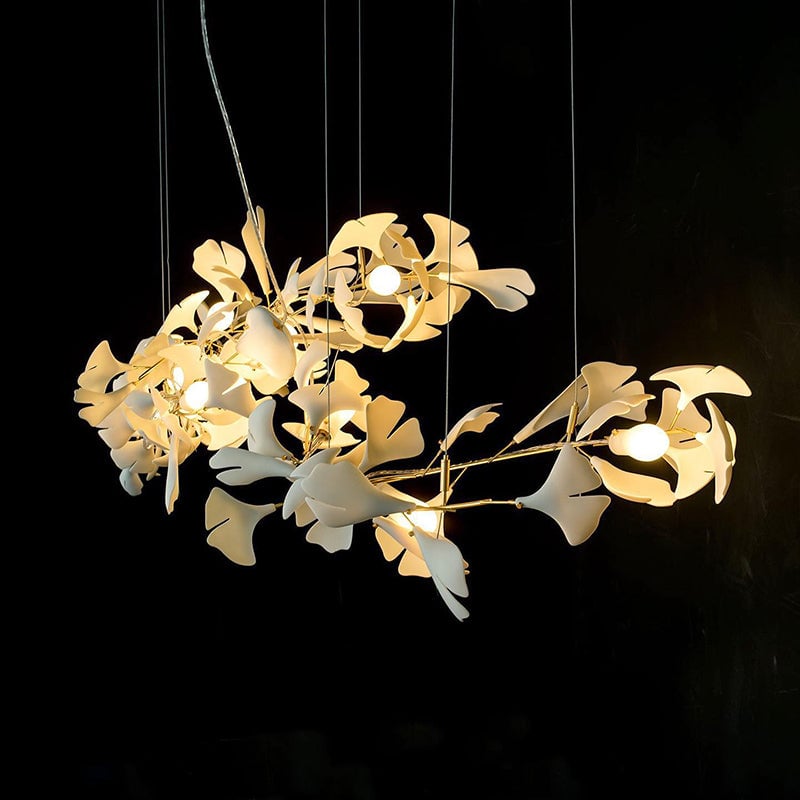 Olivia Kronleuchter Art Déco-Designs für Foyer, Ginkoblätter Kronleuchter - Cueteks