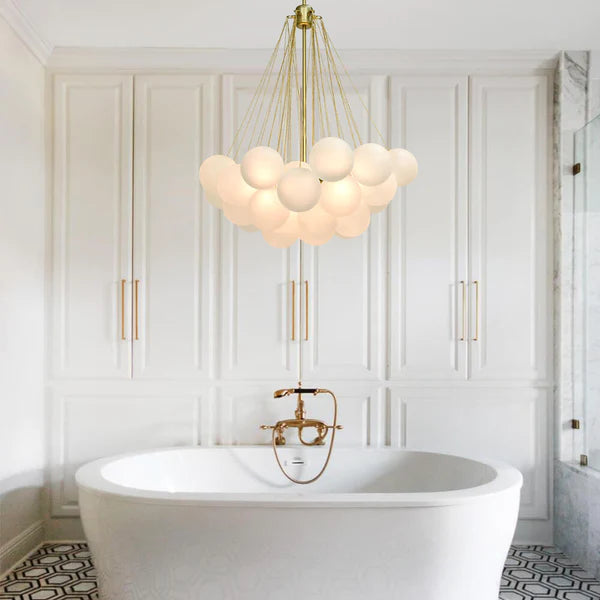 Bubble Chandelier Nordic Frosted Glass Ball Chandelier for Dining Room - Cueteks