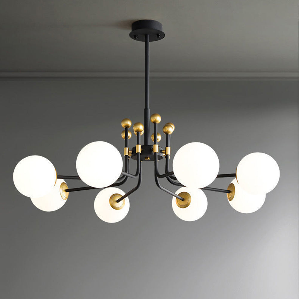 Black Gold Sputnik Chandelier Modern Pendant Light - Cueteks