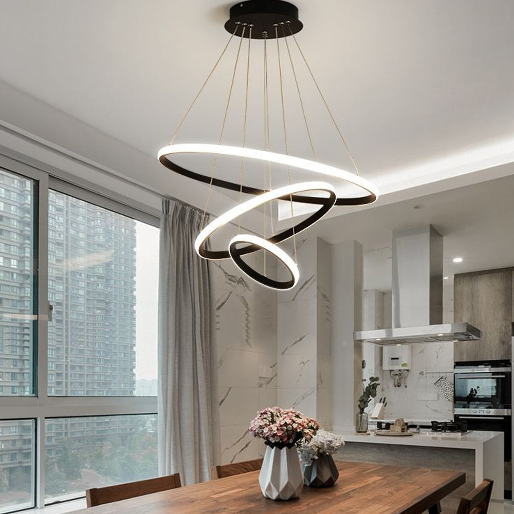 LED Ring Pendant Light Suspended Hanging Ring Chandelier - Cueteks