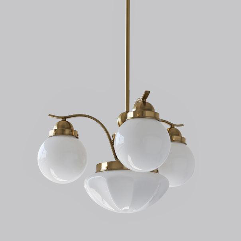 Vintage Ryttenberg Glass Chandelier - Cueteks