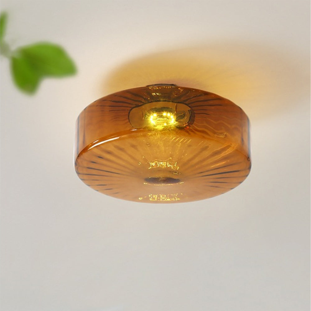 Medieval Glass Corrugated Ceiling Lamp - Cueteks