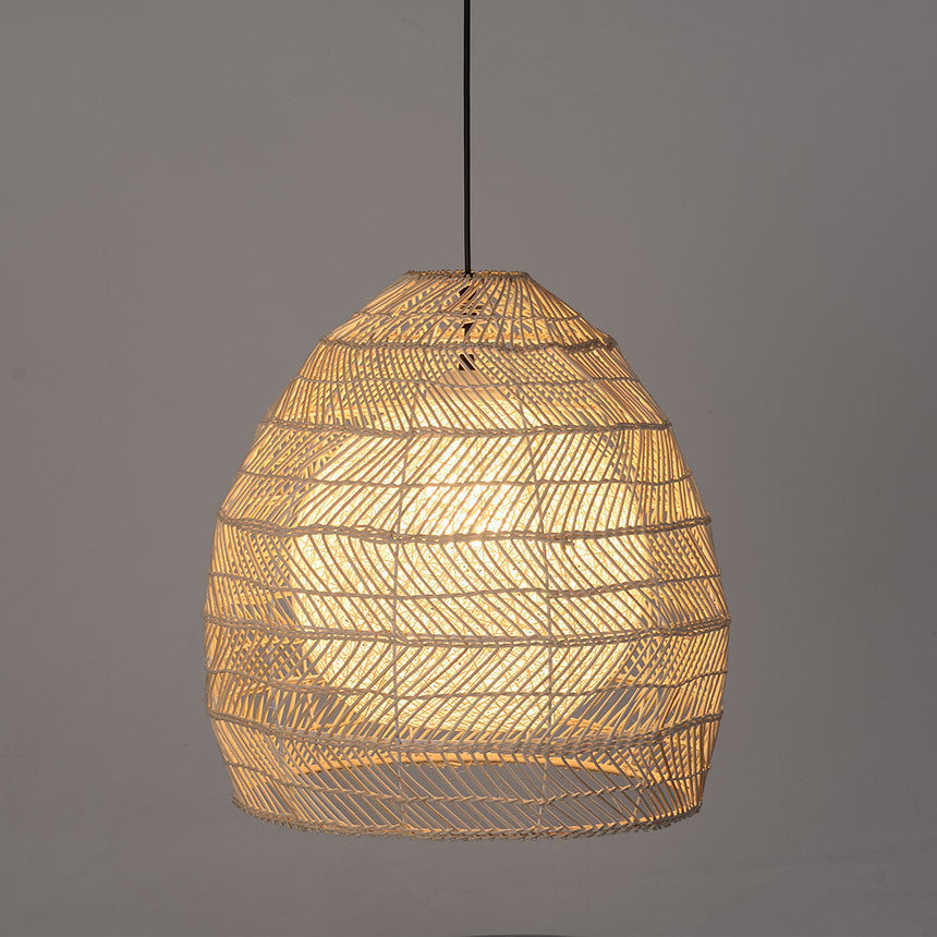 Vintage Rattan Handwoven Basket Lamp Fixtures - Cueteks